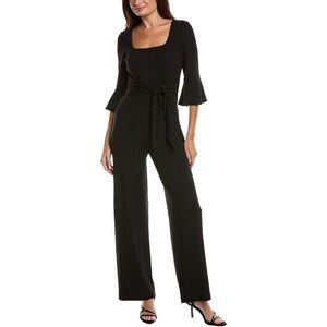 Adrianna Papell Womens  Tie Front Jumpsuit, Black
